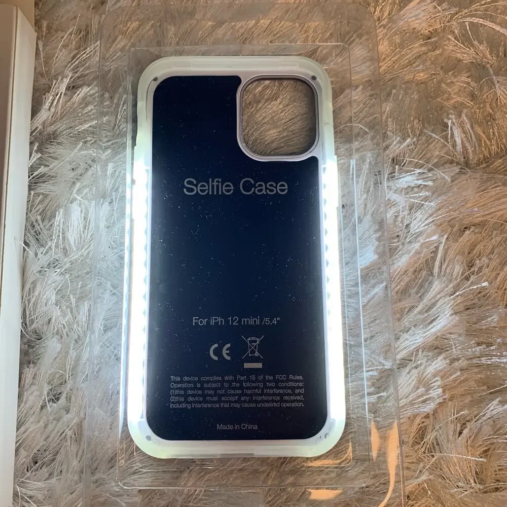 Iphone Mini 12  Case Selfie Case Lights on Front and back NWB